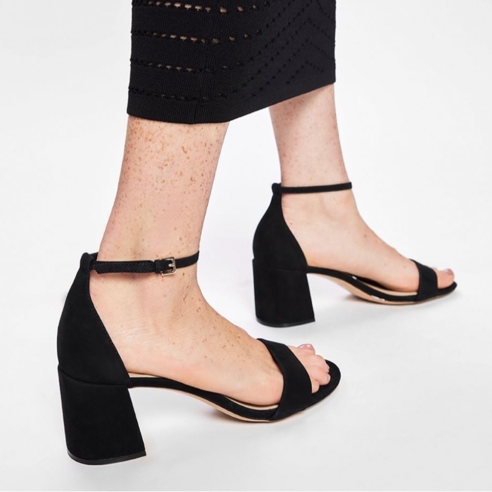 ALDO Black Suede Ankle Strap Sandals